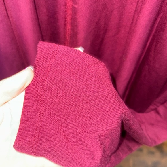 Liz Claiborne Deep Wine/Burgundy Open Front Cardigan w/ Pockets, Size L - Picture 7 of 10